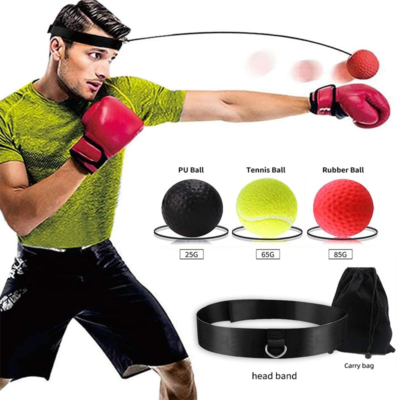  Boxing Reflex Balls Set of 4 – Boxing Ball MMA Gear of with  Varying Weights with Adjustable Headband and 4 Spare Strings to Improve  Speed and Hand-Eye Coordination for Men