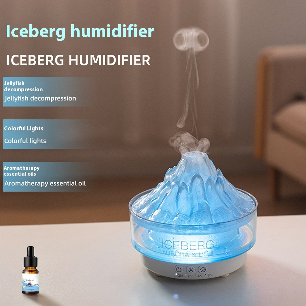 Glacier Lava Humidifier Household USB Colorful Simulation Flame Aroma Diffuser